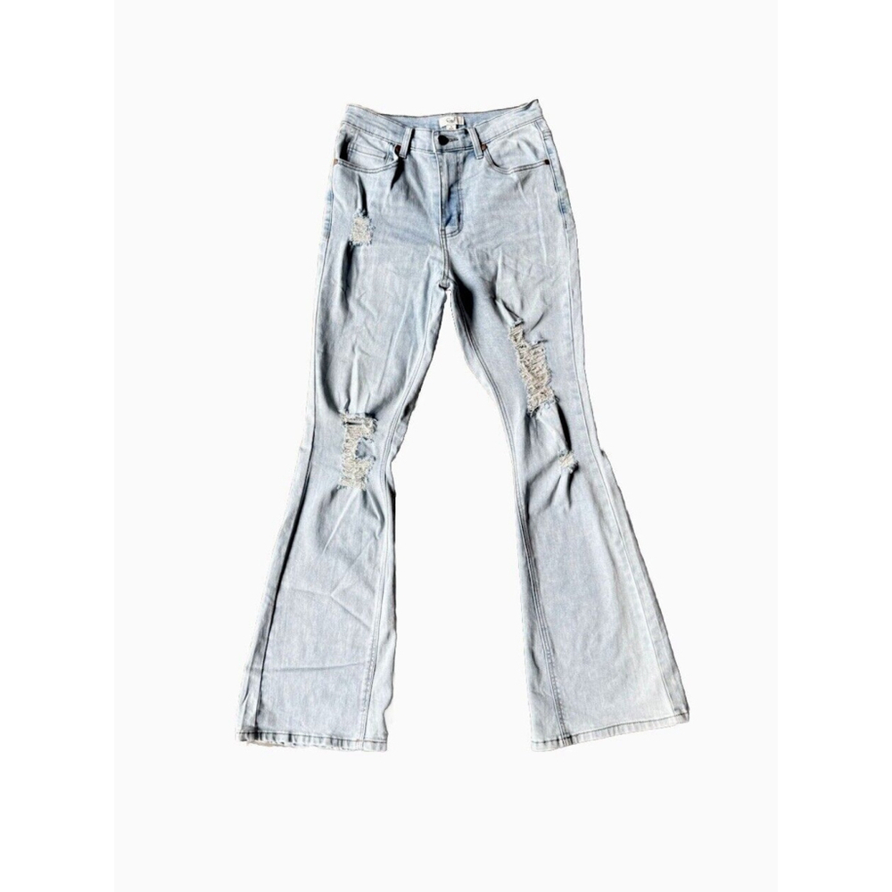 Easel Stretch Denim Flare Jeans Bell Bottoms Light Blue Size Small 4/6 Y2K